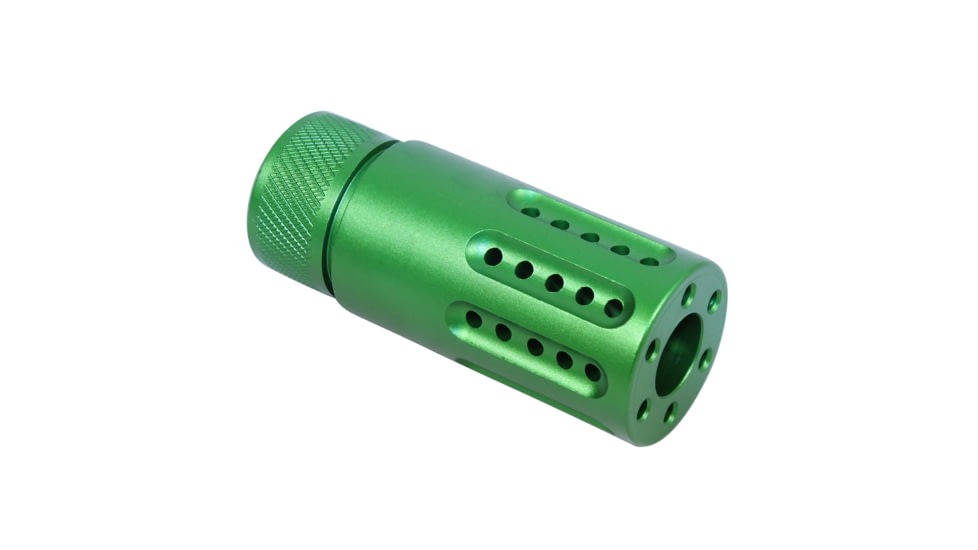 Guntec USA AR-15 Micro Slip Over Barrel Shroud With Multi Port Muzzle Brake, Anodized Irish Green, 1326-MB-P-S-IG