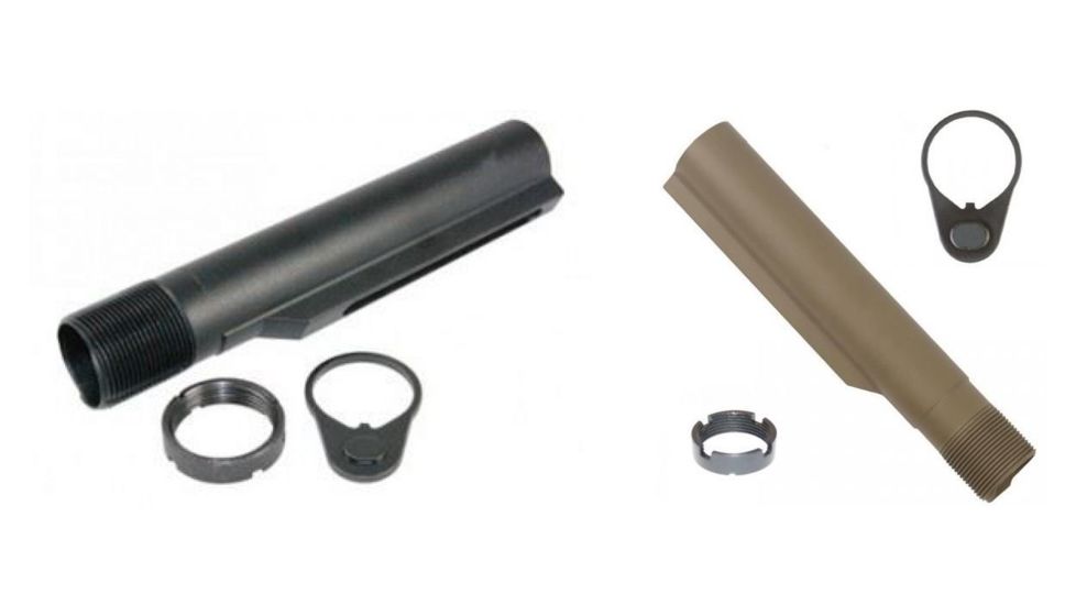 GUNTEC USA AR-15 Mil-Spec Buffer Tube, Black, Flat Dark Earth