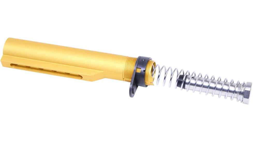 Guntec USA AR-15 Mil-Spec Buffer Tube Set, Anodized Gold, MILTUBESET-GOLD