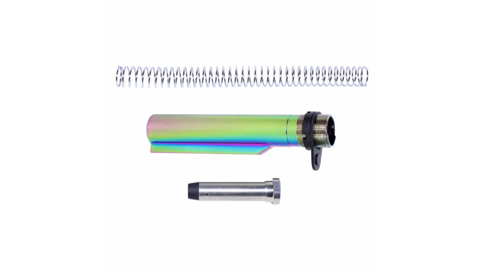 Guntec USA AR-15 Mil-Spec Buffer Tube Set, Rainbow Pvd, MILTUBESET-RPVD