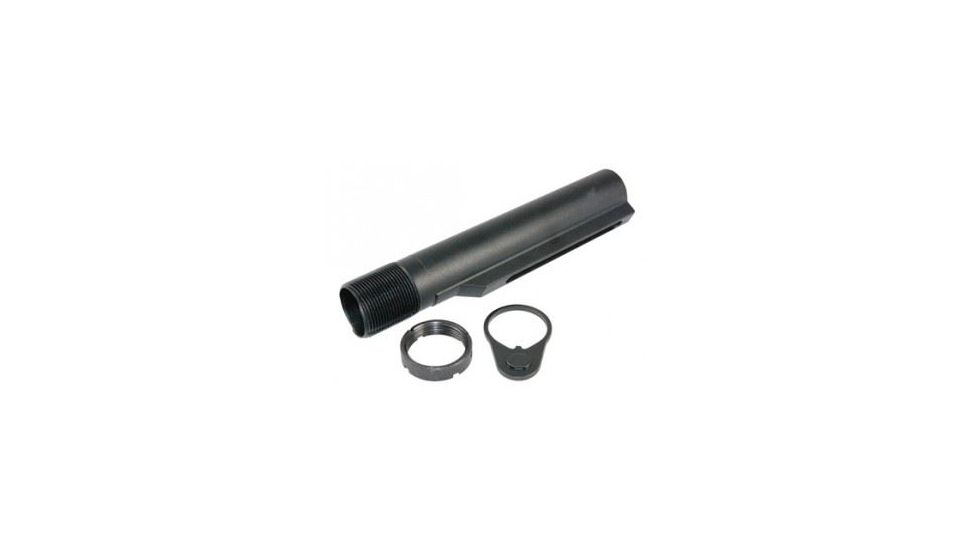 GUNTEC USA AR-15 Mil-Spec Buffer Tube w/End Plate and Castle Nut,Black MILSPECTUBE