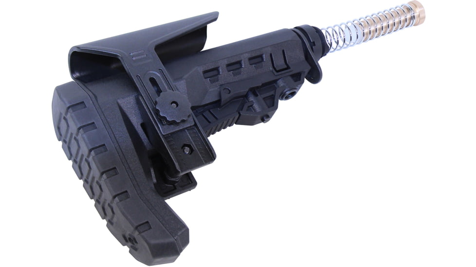 Guntec USA AR-15 Multi Point Modular Stock With Adjustable Cheek Riser, Black, GT-MPM-R