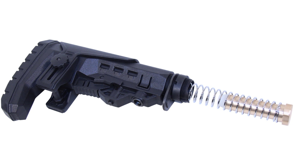Guntec USA AR-15 Multi Point Modular Stock With Adjustable Cheek Riser, Black, GT-MPM-R