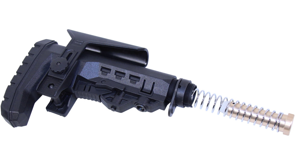 Guntec USA AR-15 Multi Point Modular Stock With Adjustable Cheek Riser, Black, GT-MPM-R