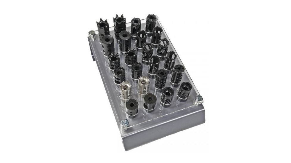 GUNTEC USA AR-15 Muzzle Device Assortment Kit w/Table Top Acrylic Display Rack,1/2 X 28 MDA-223