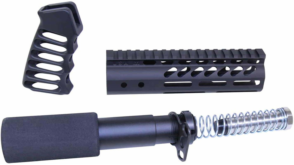 Guntec USA AR-15 Pistol Furniture Set, Anodized Black, AR-PISTOL-SET-MLK