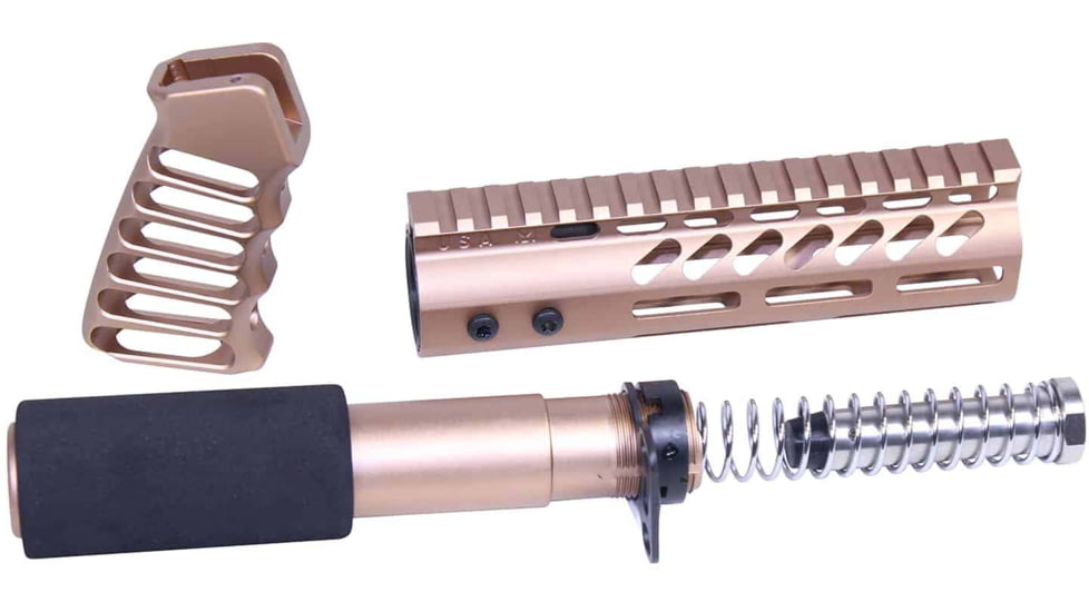 Guntec USA AR-15 Pistol Furniture Set, Anodized Bronze, AR-PISTOL-SET-MLK-BRZ