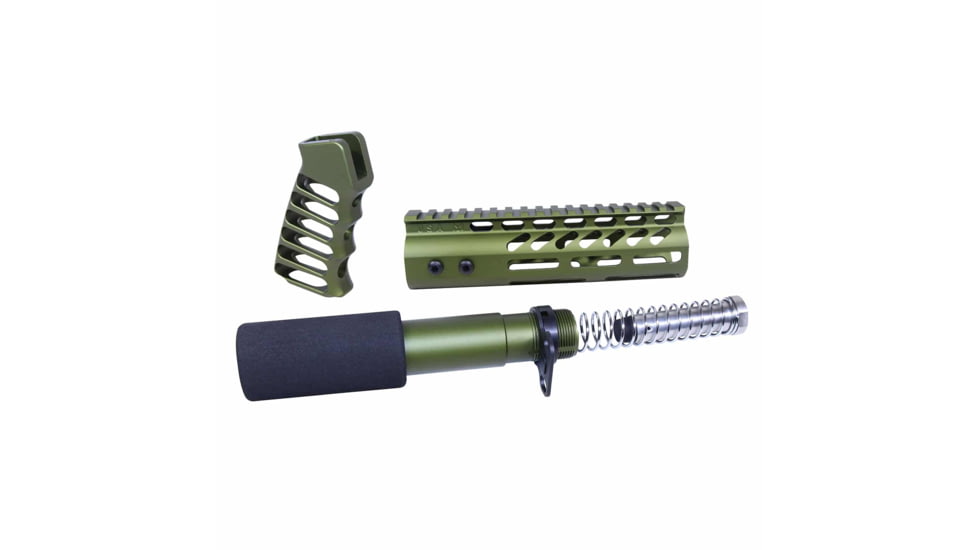 Guntec USA AR-15 Pistol Furniture Set, Anodized Green, AR-PISTOL-SET-MLK-GREEN