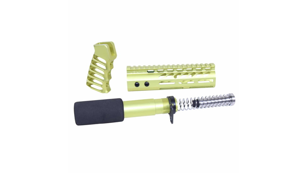 Guntec USA AR-15 Pistol Furniture Set, Anodized Neon Yellow, AR-PISTOL-SET-MLK-NY