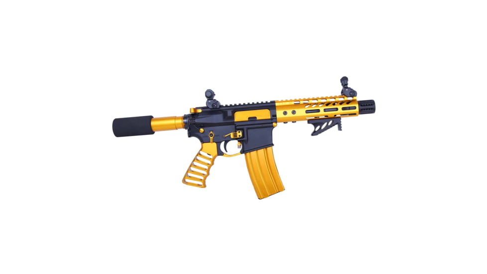 Guntec USA Ultralight Series Skeletonized Aluminum Pistol Grip, Anodized Orange, ULS-PG-ORANGE