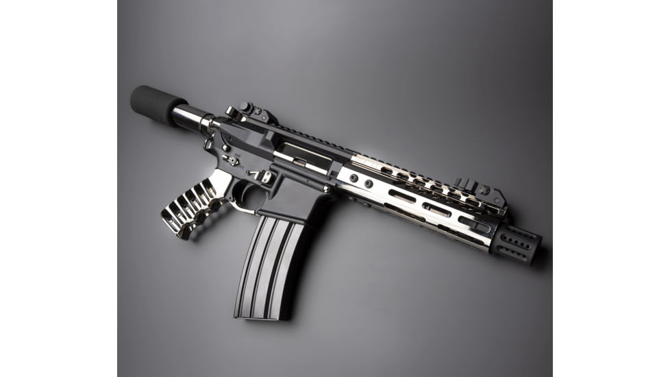 Guntec USA AR-15 Pistol Furniture Set, Black Chrome, AR-PISTOL-SET-MLK-BC