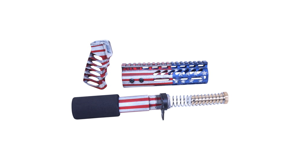 Guntec USA AR-15 Pistol Furniture Set, Limited Edition, Cerakote Battleworn Finish, AR-PISTOL-SET-MLK-USA