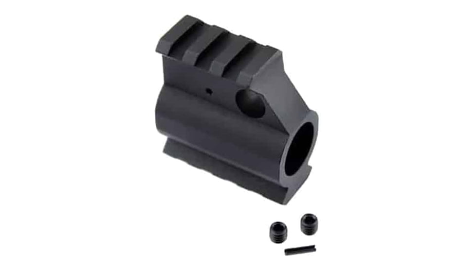 Guntec USA AR-15 Rail Height Gas Block, Aluminum, Black, GT750R, EDEMO1