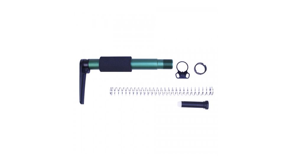 GUNTEC USA Ar 15 Skeleton Style Stock W/ Recoil Pad, Anodized Green ARSTK-JL-US-GREEN