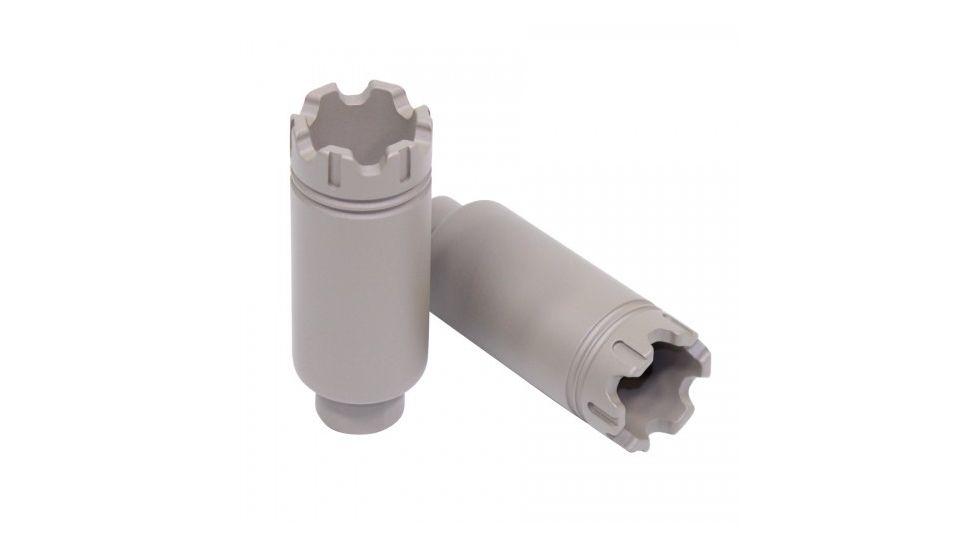 Guntec USA Slim Line Trident Flash Can w/Glass Breaker, AR-10/AR-15/AR-308, .300 AAC Blackout/.308 Cal., 3.25 in, 5/8x24, Flat Dark Earth, CONE-FH-S-C-308-FDE