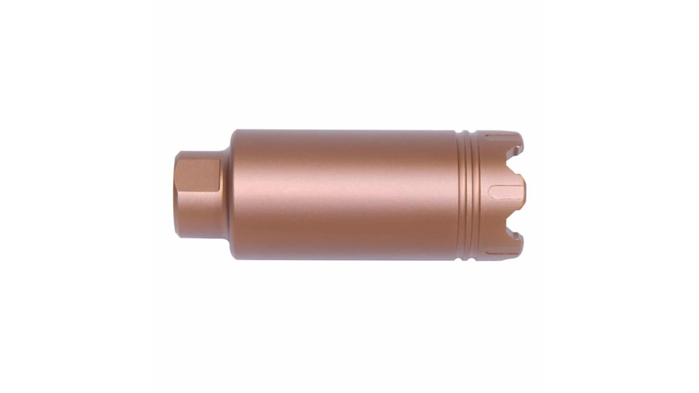 Guntec USA AR-15 Slim Line Trident Flash Can w/Glass Breaker, 5.56mm, 1/2x28, Anodized Bronze, CONE-FH-S-C-BRZ