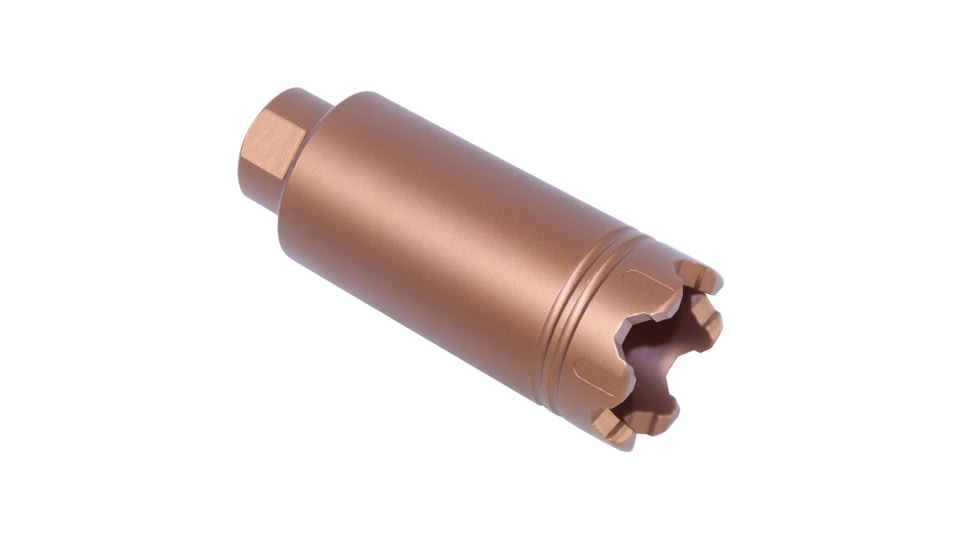 Guntec USA AR-15 Slim Line Trident Flash Can w/Glass Breaker, 5.56mm, 1/2x28, Anodized Bronze, CONE-FH-S-C-BRZ