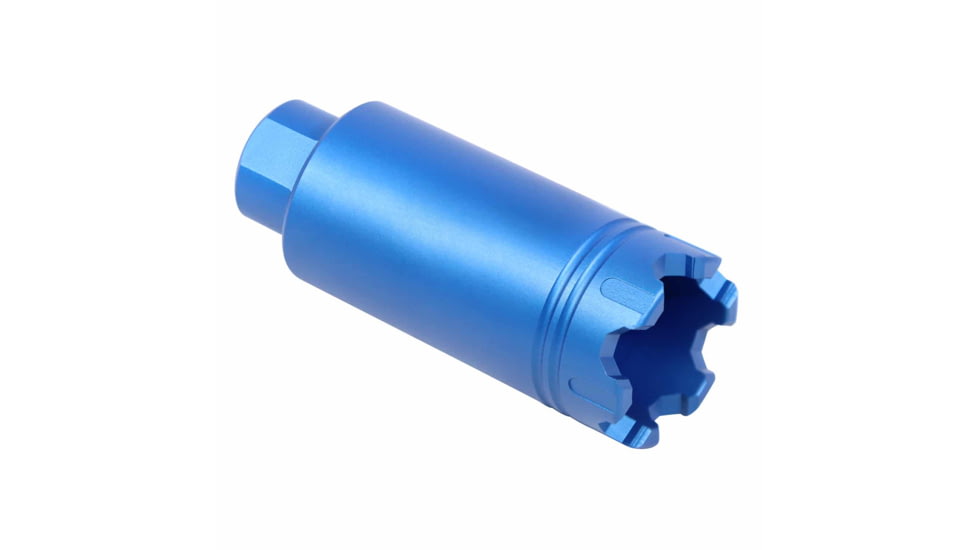 Guntec USA AR-15 Slim Line Trident Flash Can With Glass Breaker, Anodized Blue, CONE-FH-S-C-BLUE