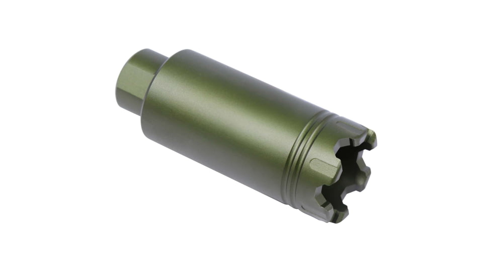 Guntec USA AR-15 Slim Line Trident Flash Can With Glass Breaker, Anodized Green, CONE-FH-S-C-GREEN