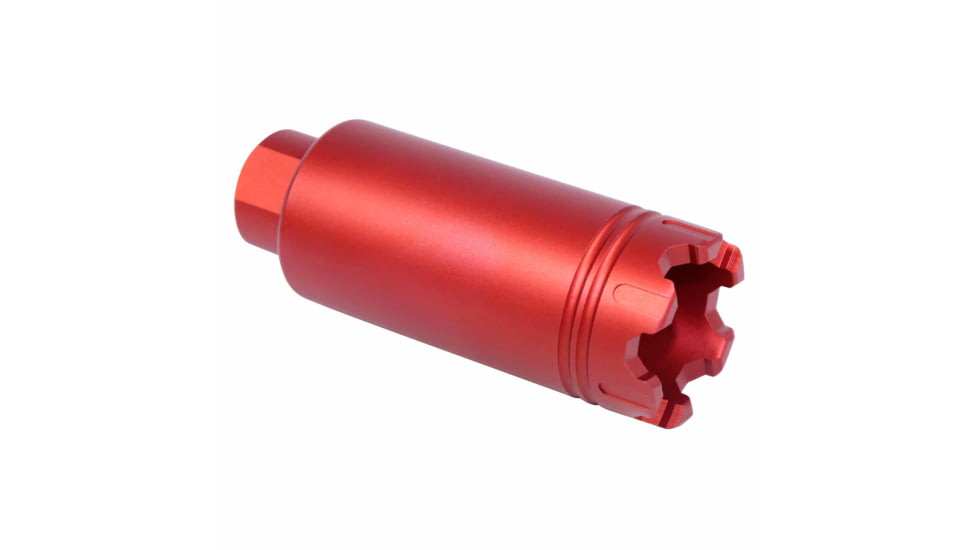 Guntec USA AR-15 Slim Line Trident Flash Can With Glass Breaker, Anodized Red, CONE-FH-S-C-RED