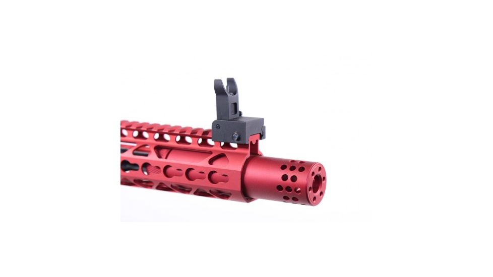 GUNTEC USA AR-15 Slip Over Barrel Shroud With Muzzle Comp, Red Anodized 1326-MB-RED