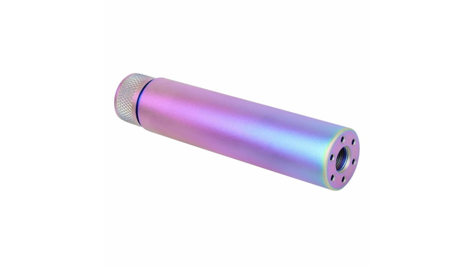 Guntec USA AR-15 Slip Over Fake Suppressor, 5.56mm, 1/2-28, Matte Rainbow Pvd Coated, 1326-RPVD