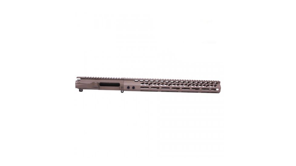 GUNTEC USA Ar 15 Stripped Billet Upper Receiver &amp; 15in Ultralight Series M-Lok Handguard Combo Set, Flat Dark Earth, GT-UPPER-SET-FDE-15MLK