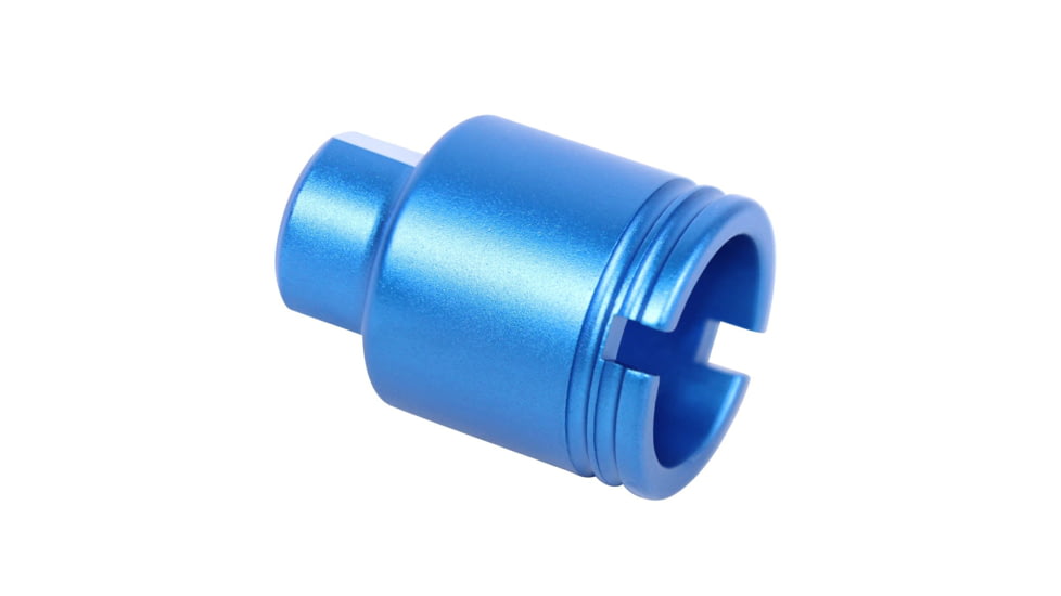 Guntec USA AR-15 Stubby Slim Compact Flash Can, 5.56mm, 1/2x28, Anodized Blue, SCONE-FH-223-BLUE
