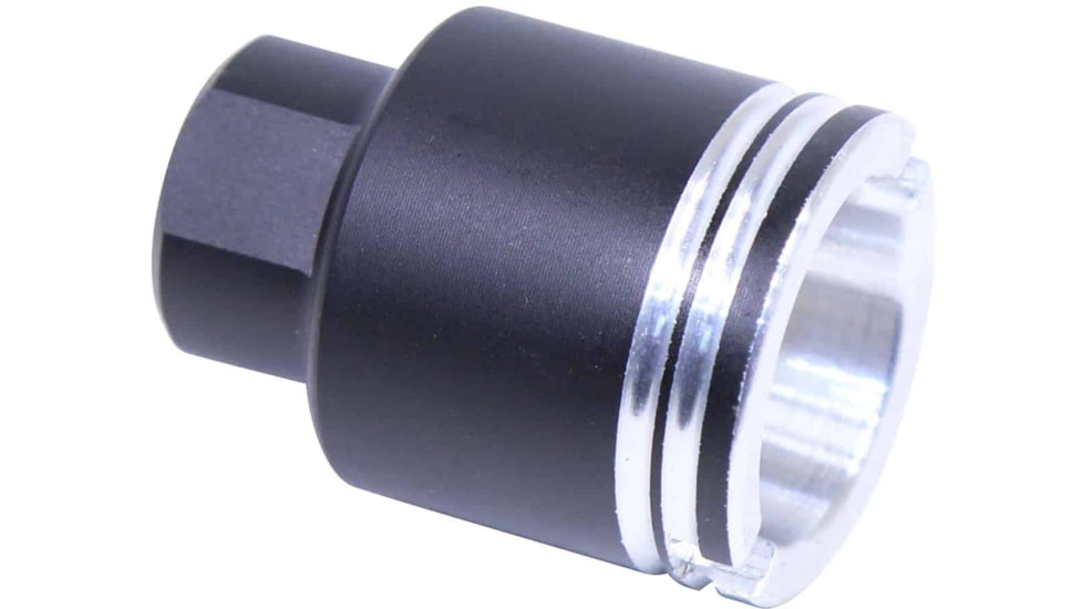 Guntec USA AR-15 Stubby Slim Compact Flash Can, Black/Stainless, SCONE-FH-M