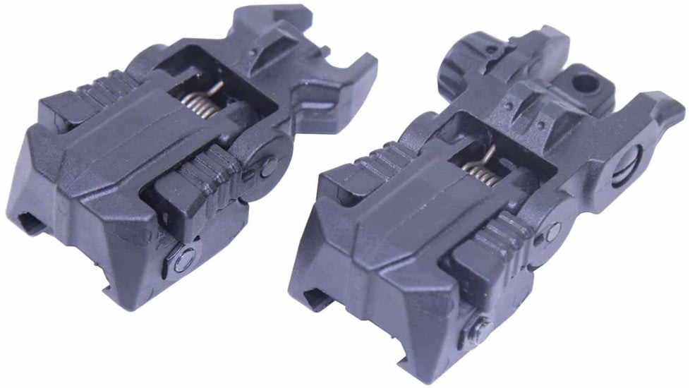 Guntec USA AR-15 Tactical Polymer Spring Assisted Folding Sights, Black, GT-TPSAS