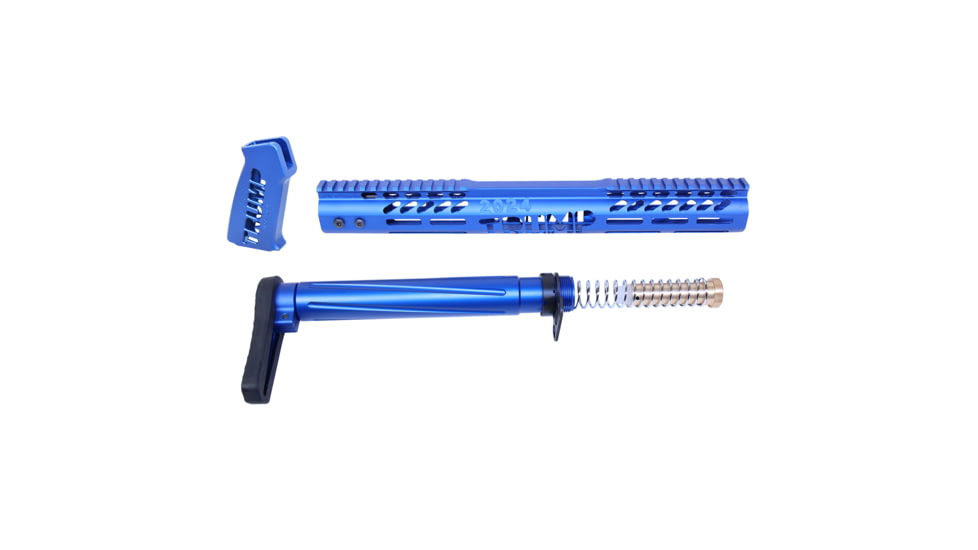 Guntec USA AR-15 Trump Series Airlite Limited Edition Furniture Set, Anodized Blue, TRUMP-SET-AIRLITE-BLUE