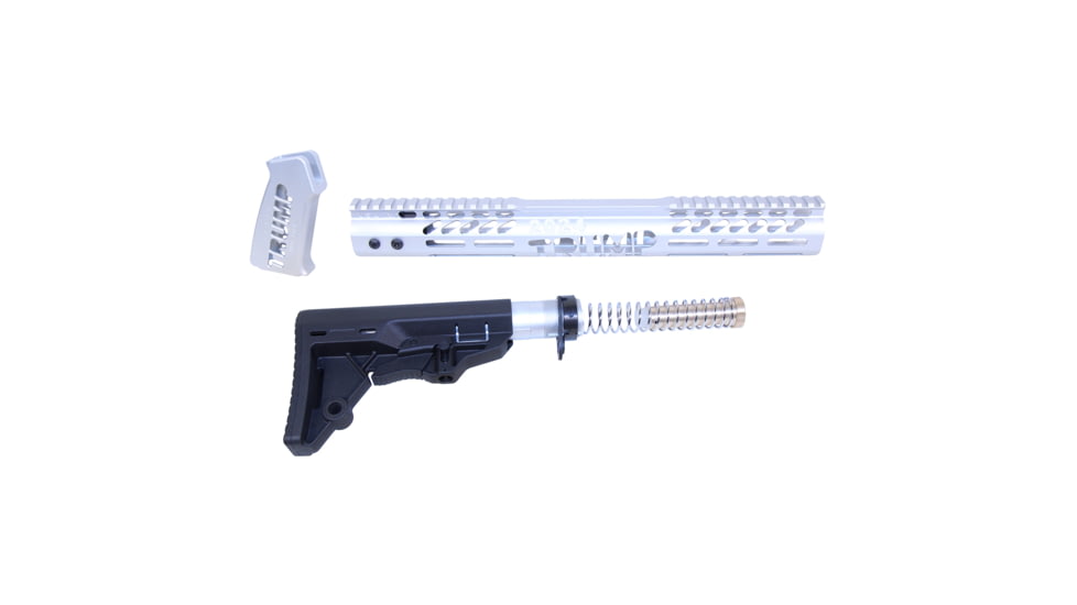 Guntec USA AR-15 Trump Series Limited Edition Furniture Set, Anodized Clear, TRUMP-SET-MIL-CLEAR