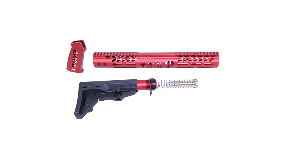 Guntec USA AR-15 Trump Series Limited Edition Furniture Set, Anodized Red, TRUMP-SET-MIL-RED