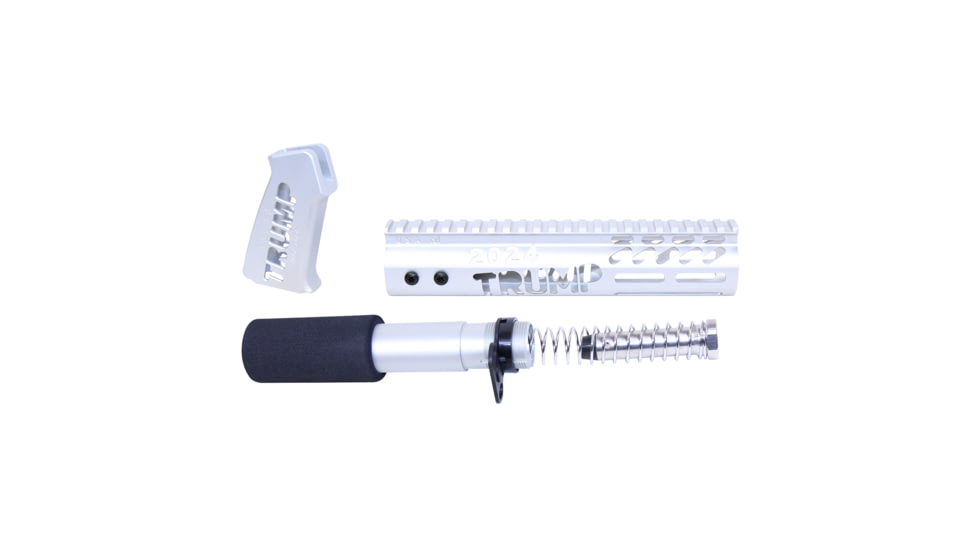 Guntec USA AR-15 Trump Series Limited Edition Pistol Furniture Set, Anodized Clear, TRUMP-PIS-SET-CLEAR
