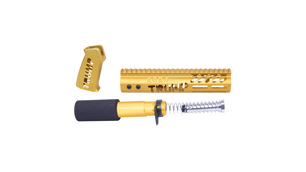 Guntec USA AR-15 Trump Series Limited Edition Pistol Furniture Set, Anodized Gold, TRUMP-PIS-SET-GOLD