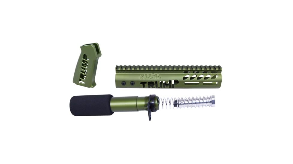 Guntec USA AR-15 Trump Series Limited Edition Pistol Furniture Set, Anodized Green, TRUMP-PIS-SET-GREEN