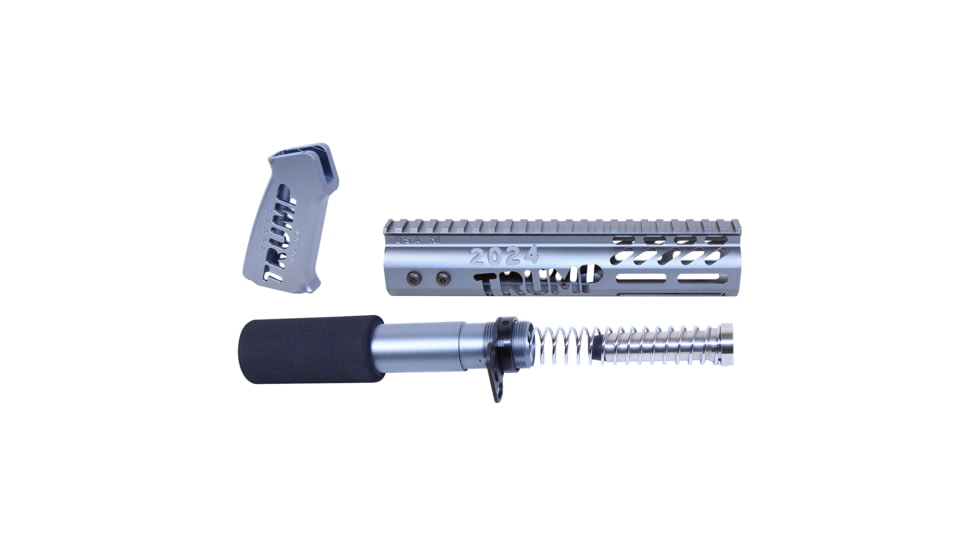 Guntec USA AR-15 Trump Series Limited Edition Pistol Furniture Set, Anodized Grey, TRUMP-PIS-SET-GREY