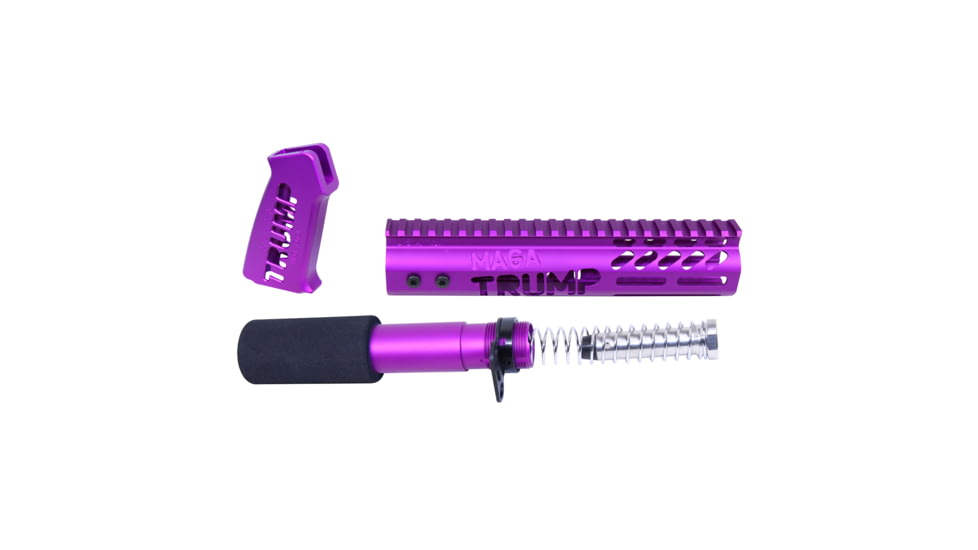 Guntec USA AR-15 Trump Series Limited Edition Pistol Furniture Set, Anodized Purple, TRUMP-PIS-SET-PURPLE