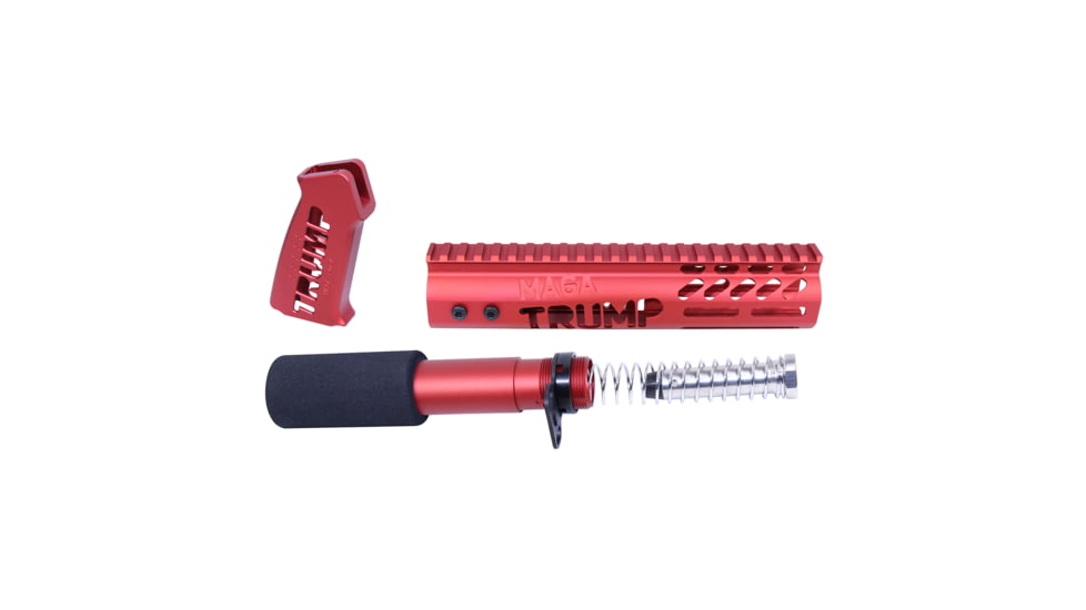Guntec USA AR-15 Trump Series Limited Edition Pistol Furniture Set, Anodized Red, TRUMP-PIS-SET-RED