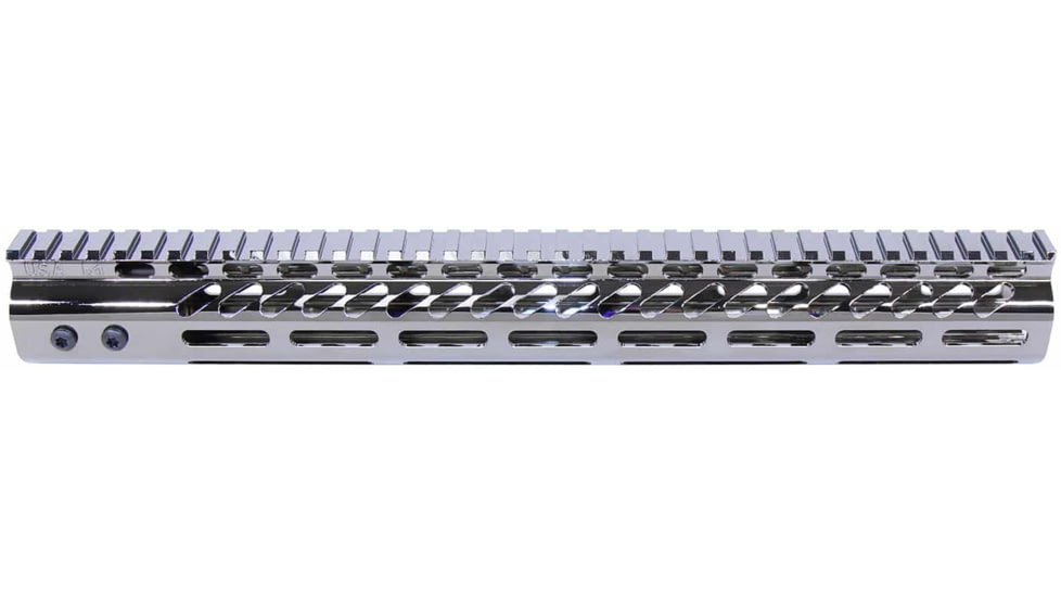 Guntec USA AR-15 Ultra Lightweight Thin M-LOK Free Floating Handguard w/ Monolithic Top Rail, 15in, Chrome, Black, GT-15MLK-BC