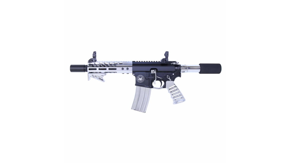 Guntec USA AR-15 Ultra Lightweight Thin M-LOK Free Floating Handguard w/ Monolithic Top Rail, 7in, Chrome, GT-7MLK-C