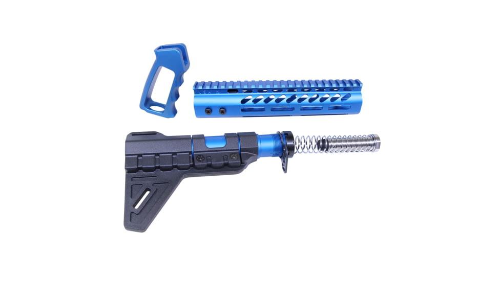 Guntec USA AR-15 Ultra Pistol Furniture Set, Anodized Blue, UPS-BLUE