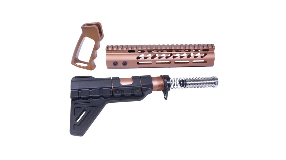 Guntec USA AR-15 Ultra Pistol Furniture Set, Anodized Bronze, UPS-BRZ