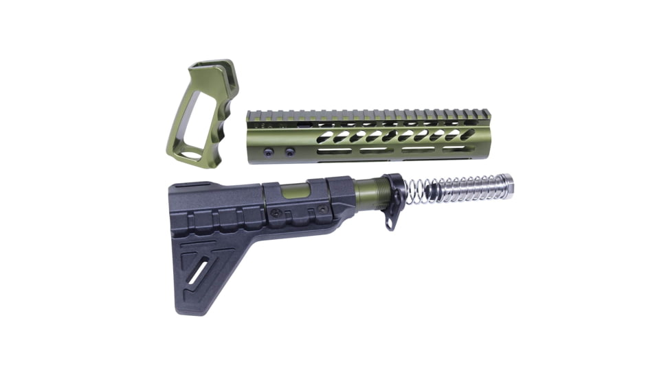 Guntec USA AR-15 Ultra Pistol Furniture Set, Anodized Green, UPS-GREEN