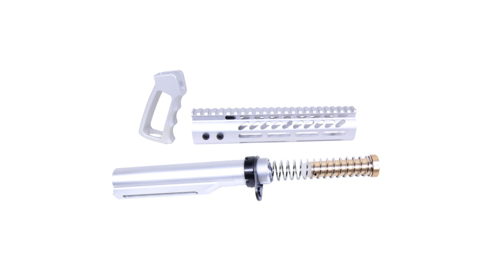 Guntec USA AR-15 Ultra Pistol Furniture Set w/ Milspec Buffer Tube, Anodized Clear, UPS-MILTUBE-CLEAR