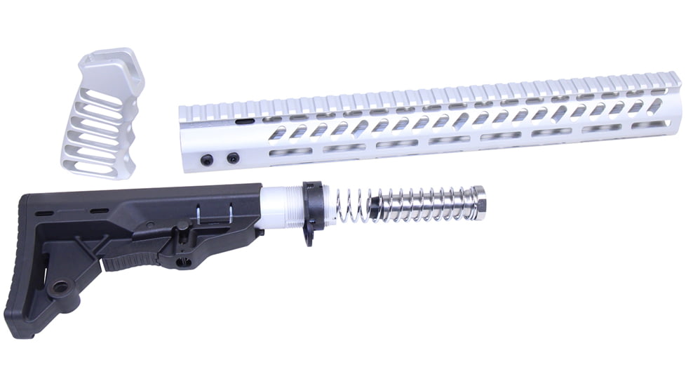 Guntec USA AR-15 Ultralight Series Complete Furniture Set, Anodized Clear, ULTRA-SET-CLEAR