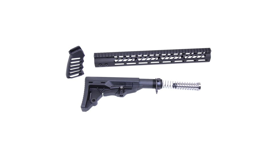 Guntec USA AR-15 Ultralight Series Complete Furniture Set, Black, ULTRA-SET