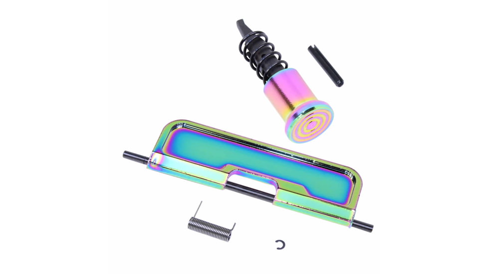 Guntec USA AR-15 Upper Completion Kit w/ Gen 3 Dust Cover, Gloss Rainbow Pvd Coated, 223UPPER-CKIT-G3-RPVD