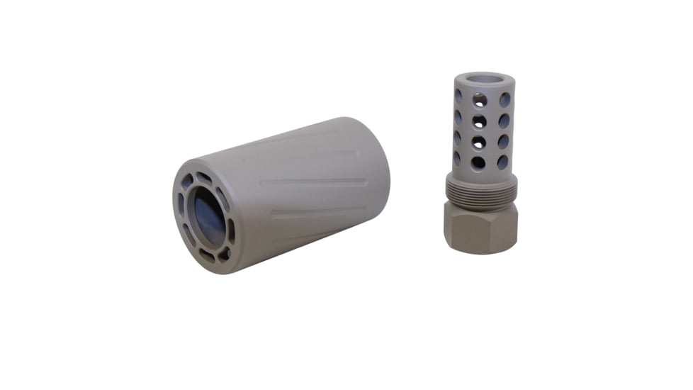 Guntec USA AR 300 Blackout Muzzle Comp With QD Blast Shield, Cerakote Flat Dark Earth, SPITFIRE-300-FDE