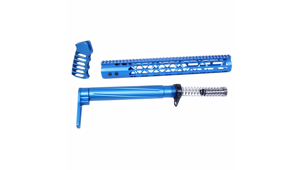 Guntec USA AR .308 AIR Lite Series Complete Furniture Set, Blue, AIRLITE-SET-308-BLUE